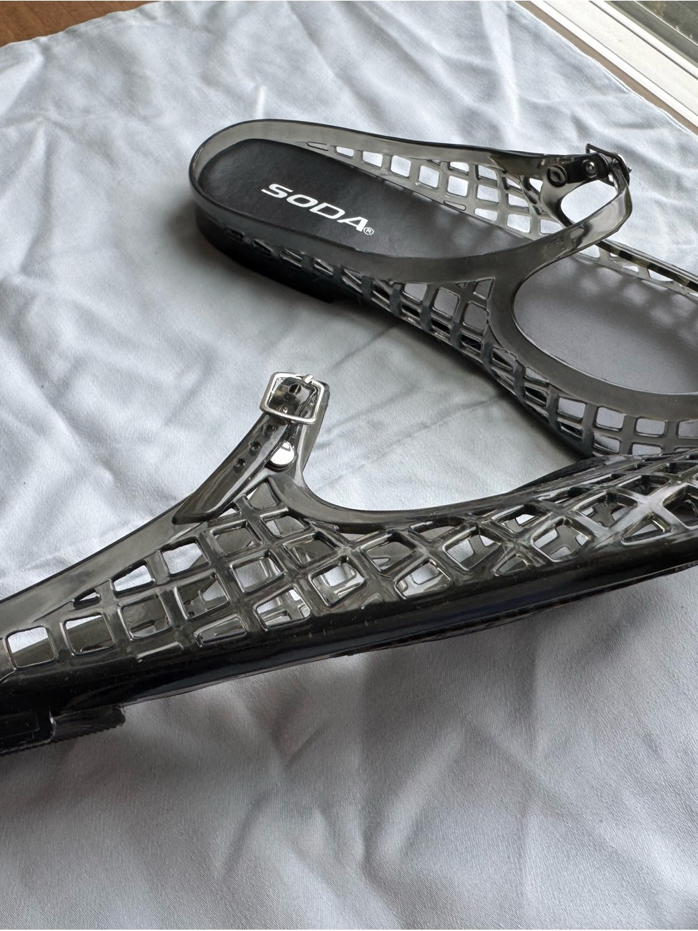 SODA Black Jelly Mary Jane Slide Sandals Flats (Size 8) - Picture 5 of 9